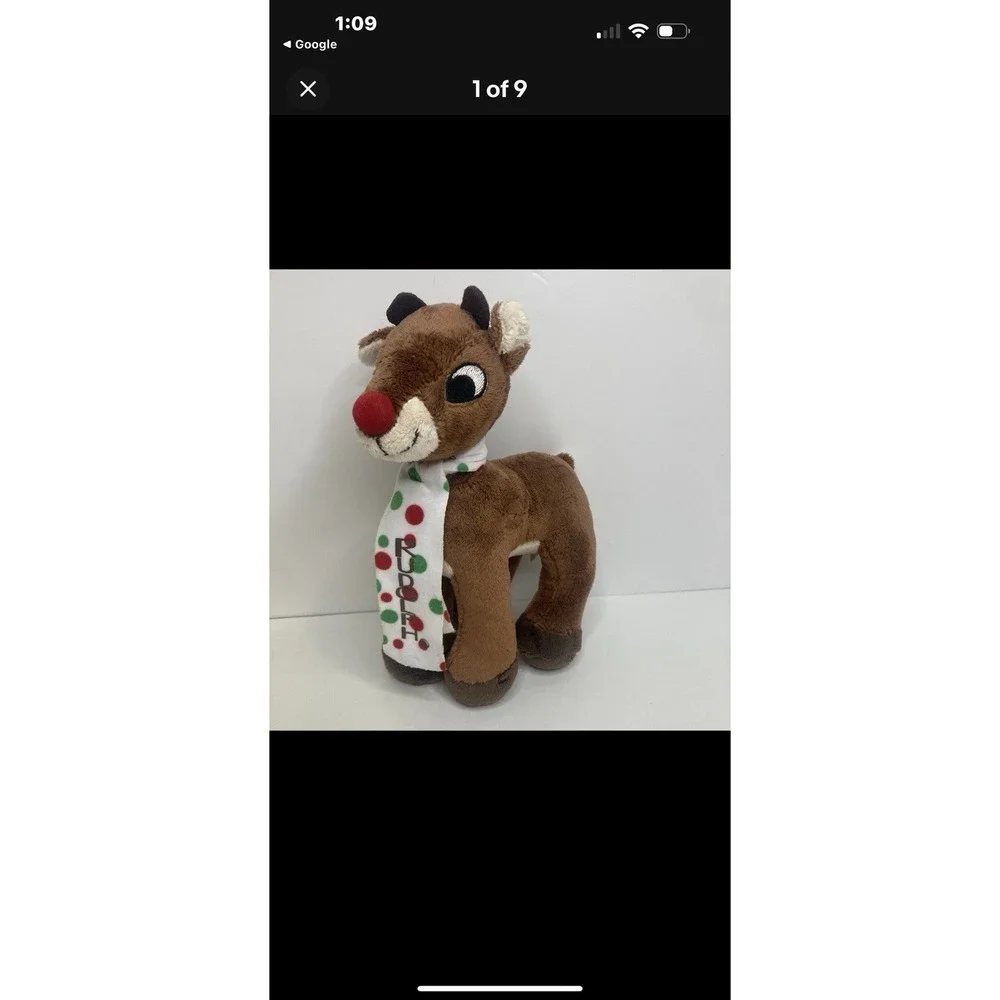 Rudolph the Red-Nosed Reindeer Soft And Festive Plush‎ Cute Poka dot Scarf